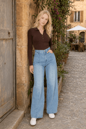 High Waist Straight Leg Jeans