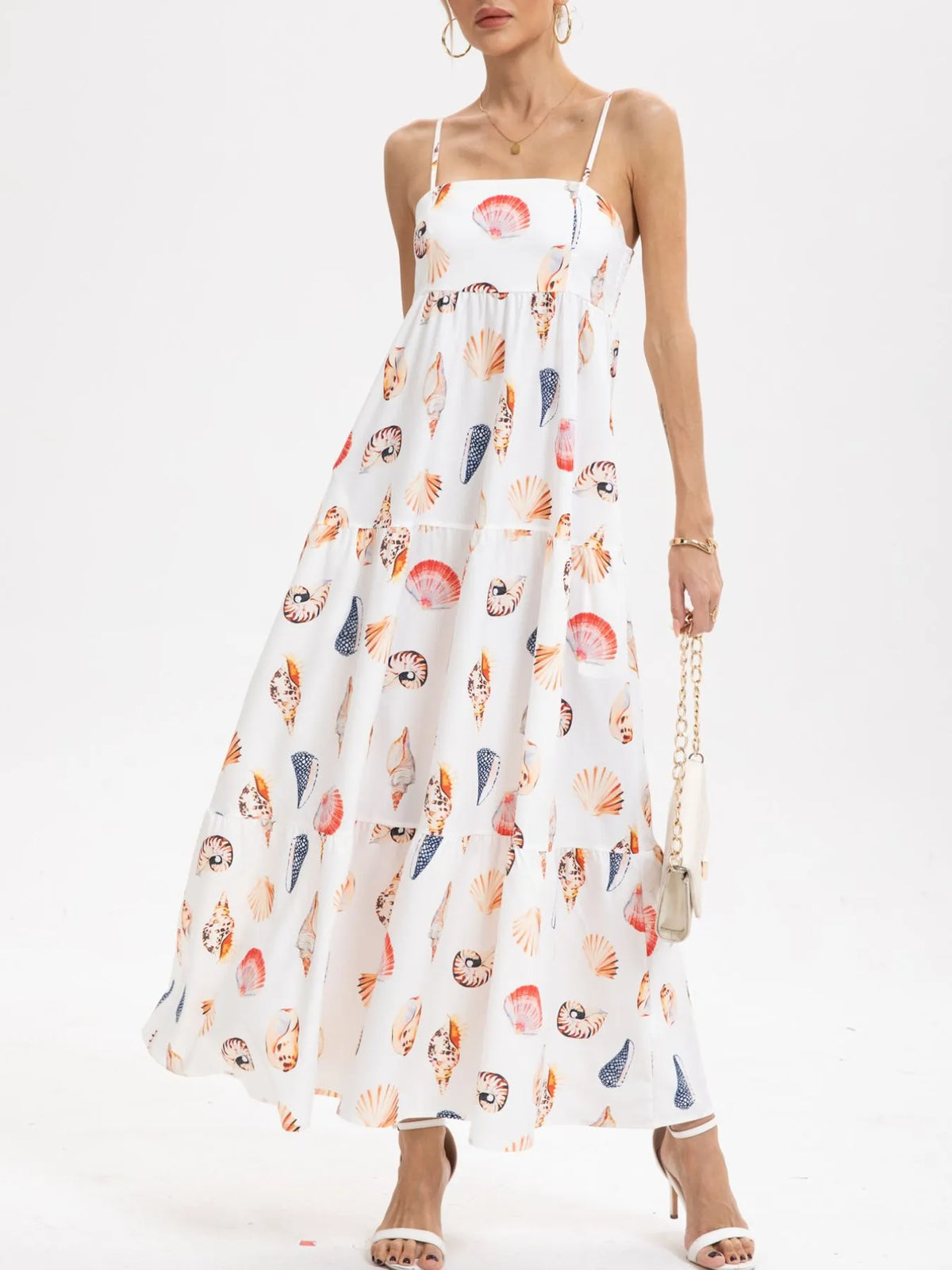 Printed Square Neck Cami Maxi Dress