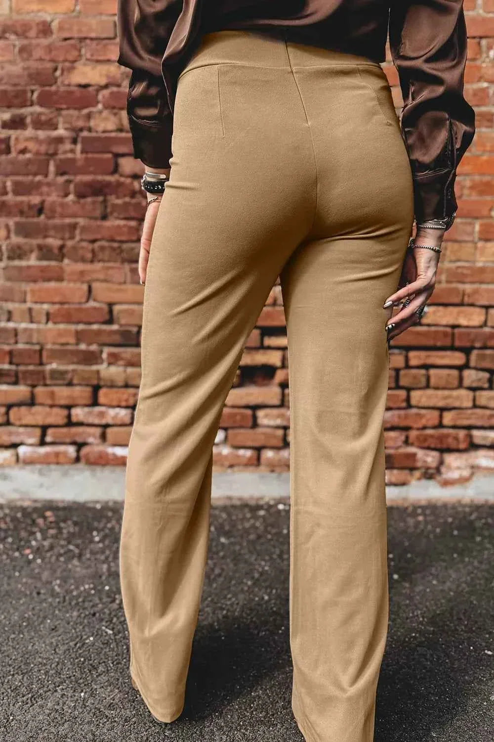 High Waist Full Length Regular Fit Pants