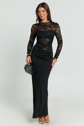 Lace Panel Bodycon Lace Dress