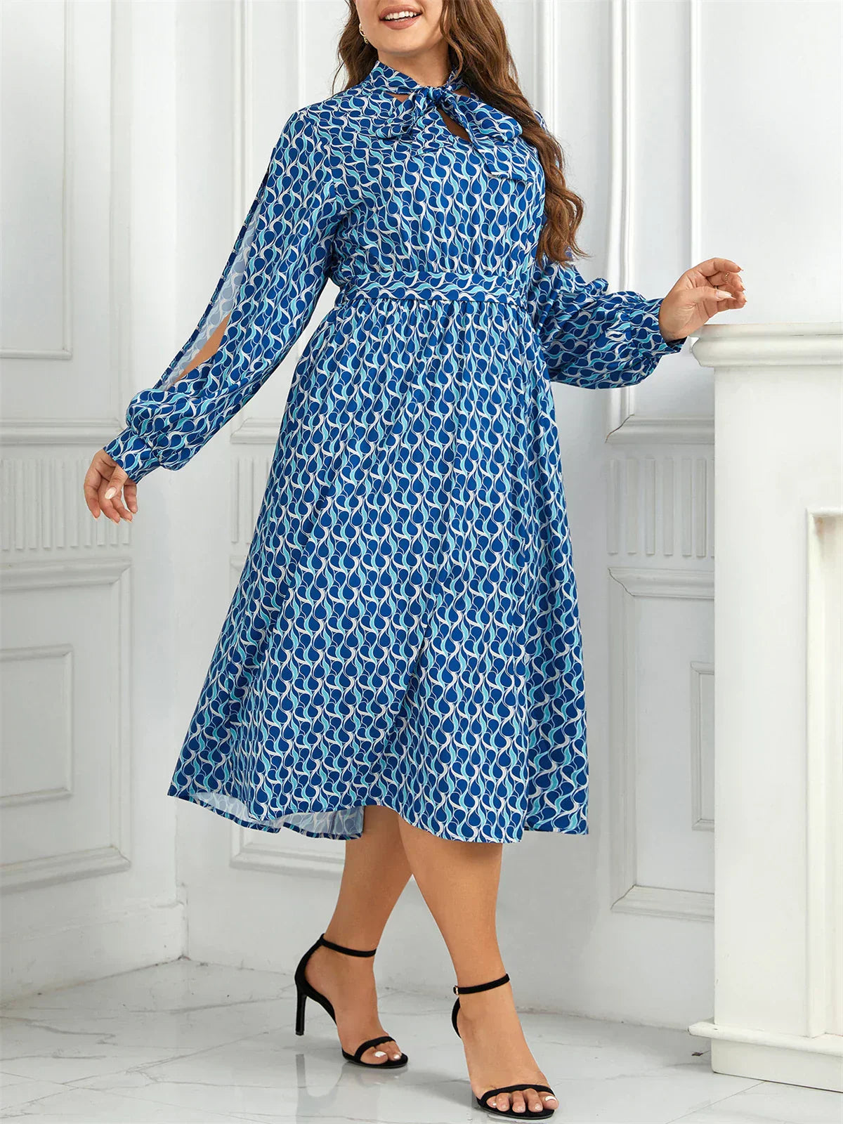 Wendy Elevated Plus Size Dress Elastic Waist Statement Occasion Edit