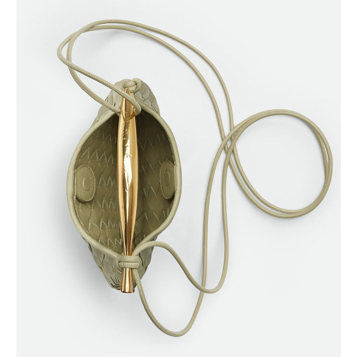 Woven Gold Handle Mini Shoulder Bag