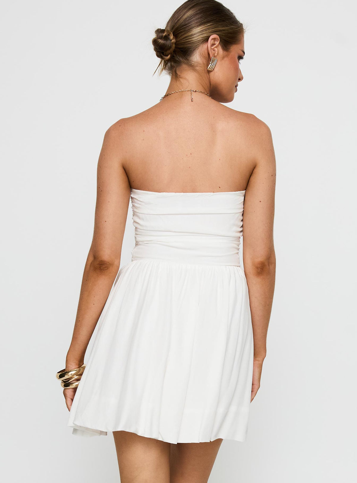 Strapless Ruched Bodice Fit and Flare Mini Dress 5