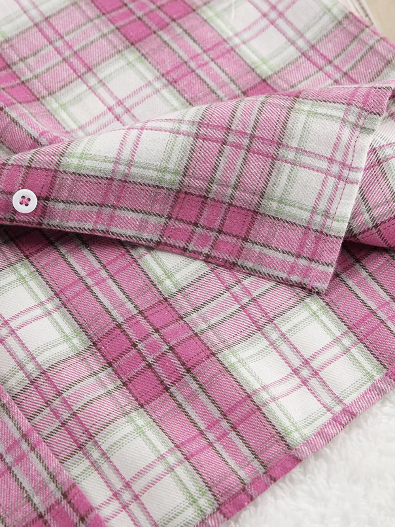 Plaid Long Sleeve Shirt and Pants Set