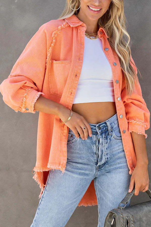 Bring It On Frayed Shirt Jacket