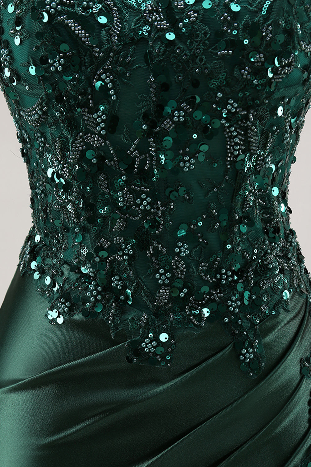 Mermaid Burgundy Strapless Sequin Long Prom Dress with Beading
