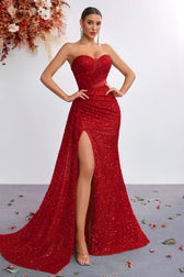 High-Waist Sequin Dress