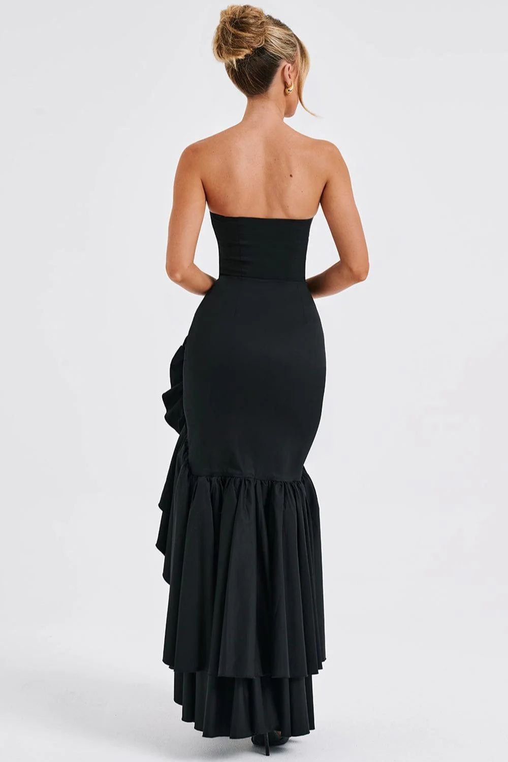 Elegant Strapless Slit Backless Bodycon Cocktail Dress 5