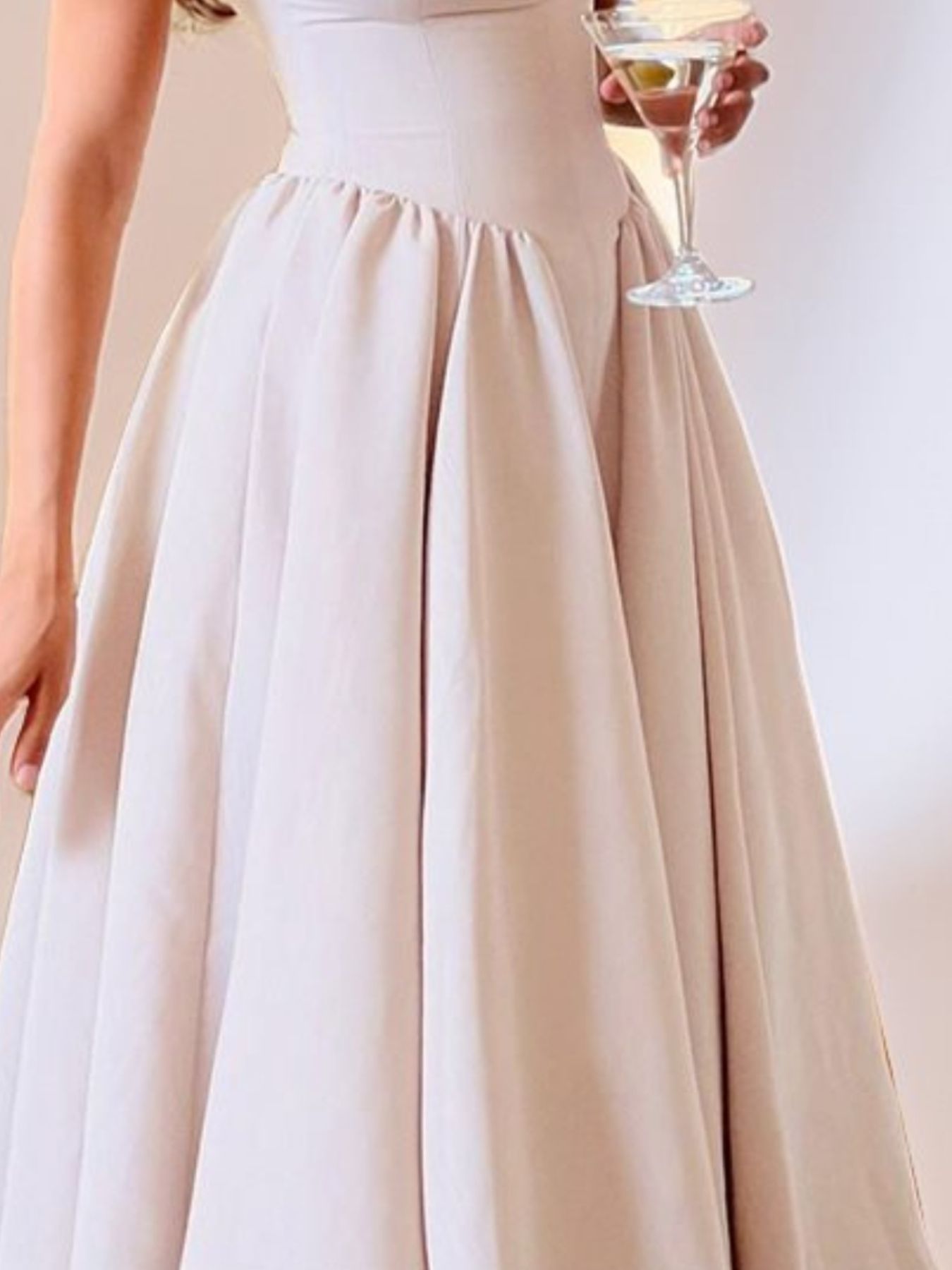 Satin Boat Neck Cap Sleeve Fit and Flare Midi Dress 4