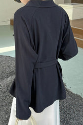 Waist Defining Plunge Neck Blouse
