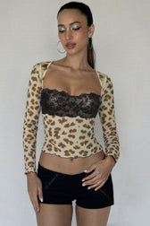 Lace Sheer Mesh Crop Top