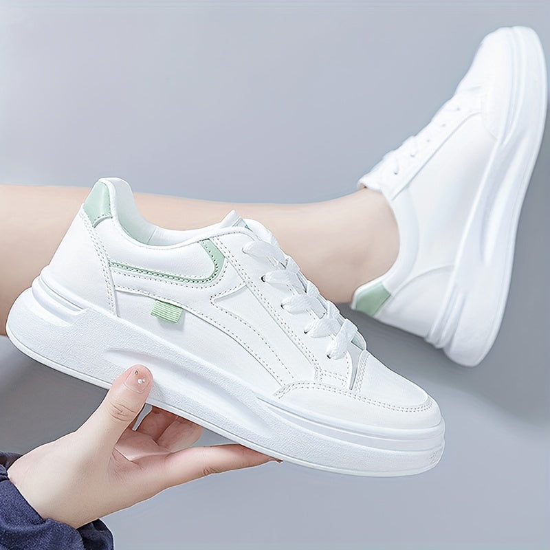 Lace Up Round Toe Low Top Platform Sneakers