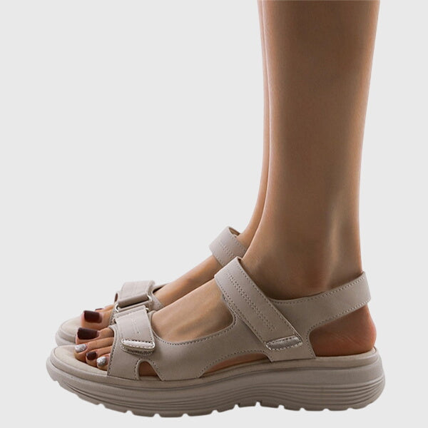 Open Toe Hook and Loop Strap Platform Sport Sandals