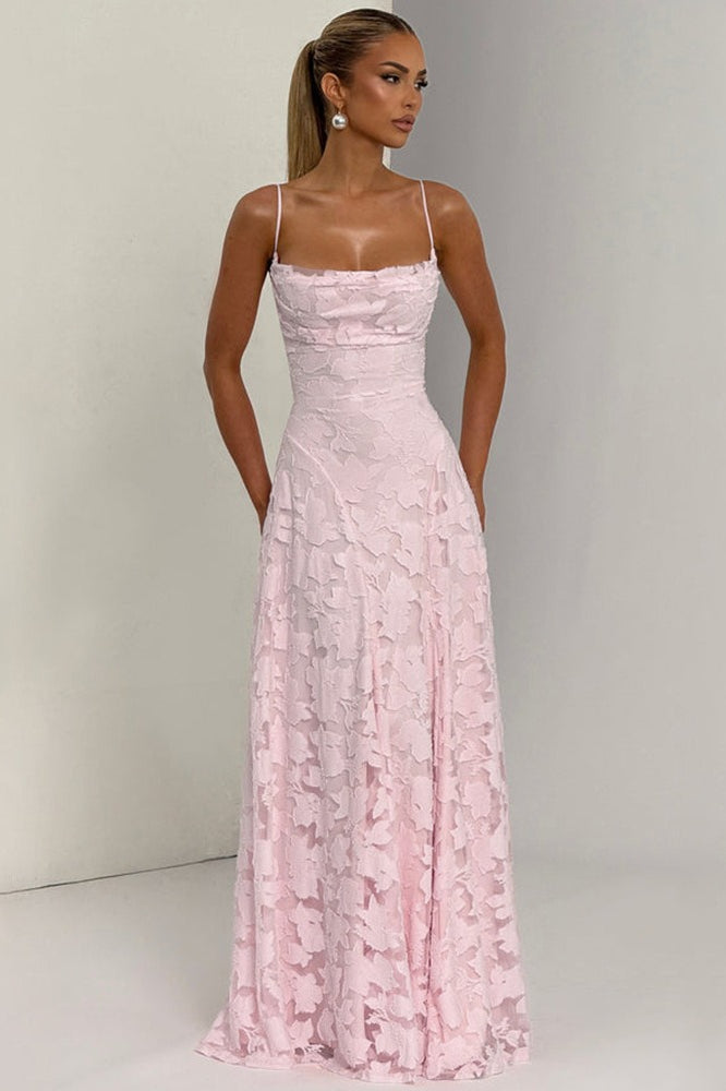 Chiffon Backless Spaghetti Strap Maxi Dress 8