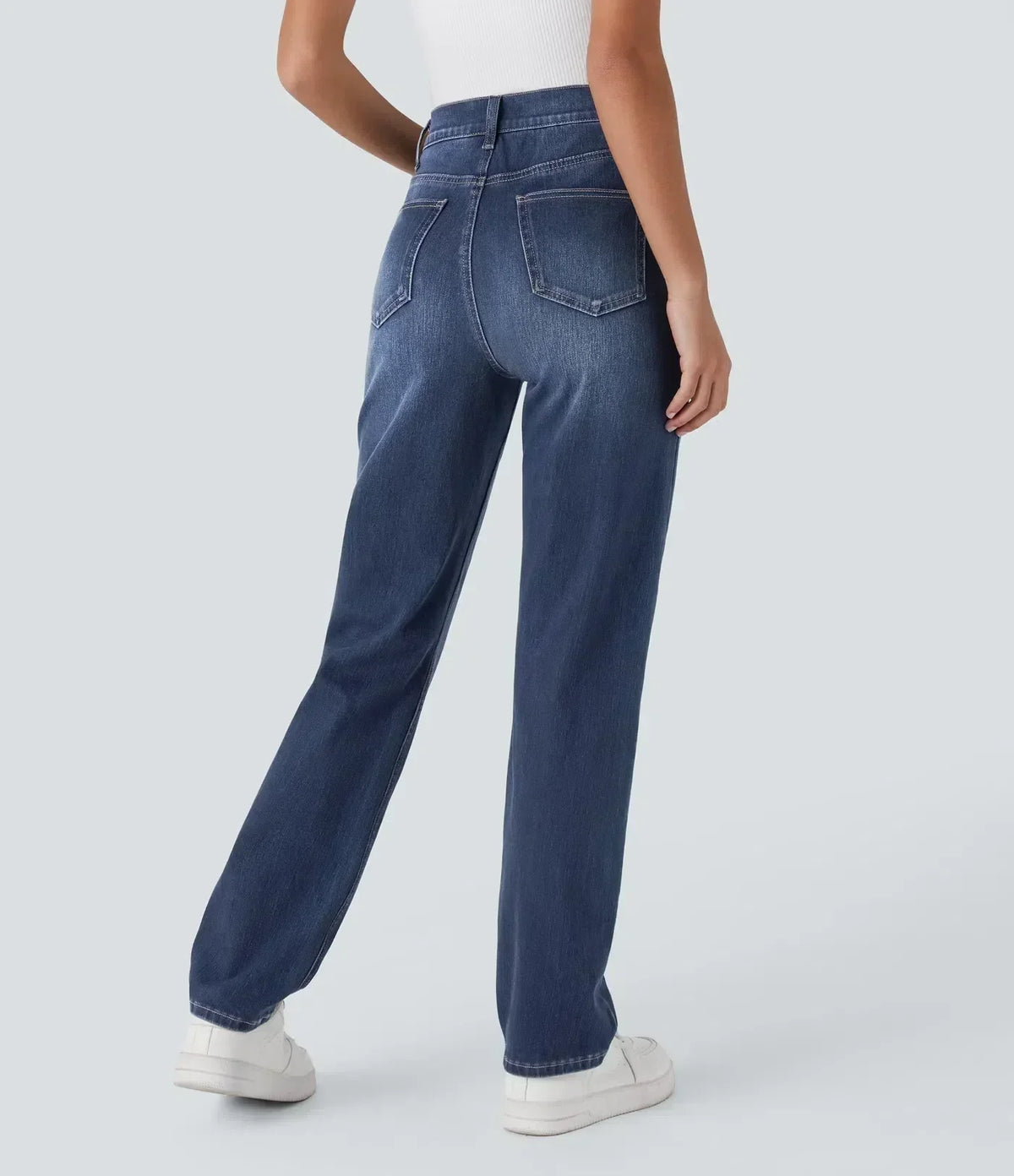 High Waist Straight Leg Pull On Jeans 2