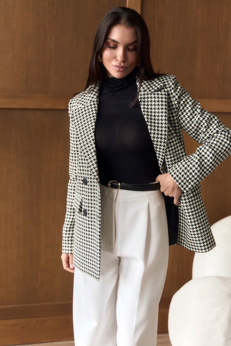 Tweed Houndstooth Blazer