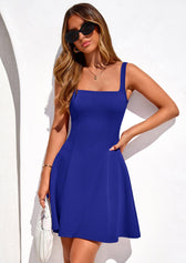 Square Neck Sleeveless Fit and Flare Mini Dress 45