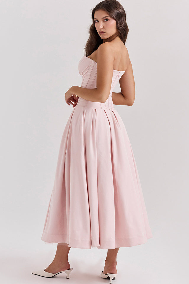 Black Lady Strapless Midi Dress