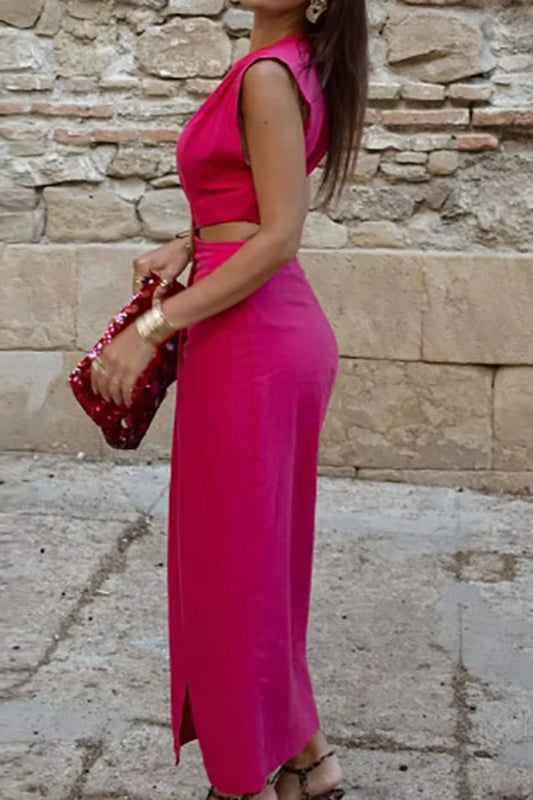 Hollow Design A-Line Midi Dress