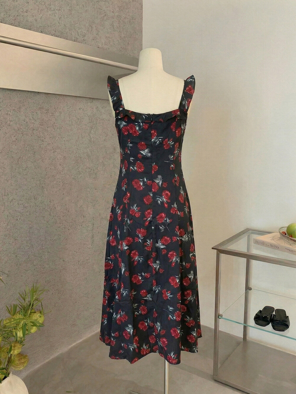 Floral Square Neck Ruffle Sleeveless Maxi Dress 12