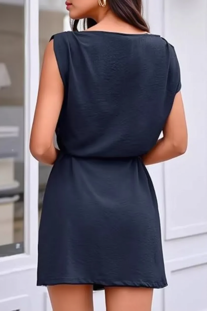 Sexy Belted Off Shoulder Cinched Work Dress