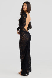 Lace Backless Long Sleeve Lace Dress 5
