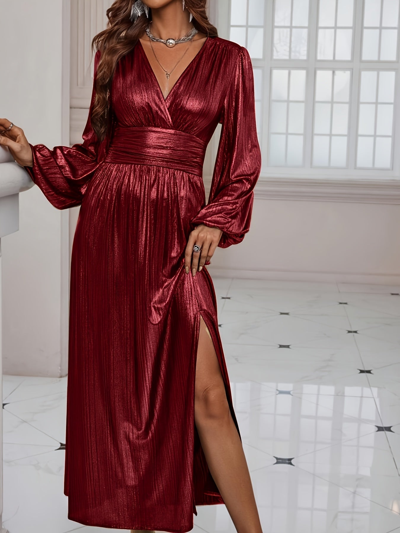 Celeste | Shimmer Pleated Dress