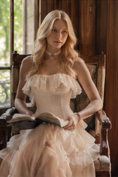 Tiered Chiffon Corset Mermaid Hem Prom Dress