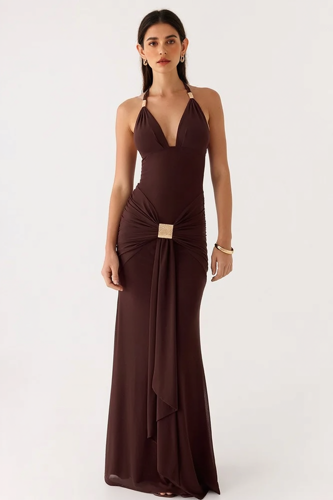 Backless Halter-Neck Bodycon Dress