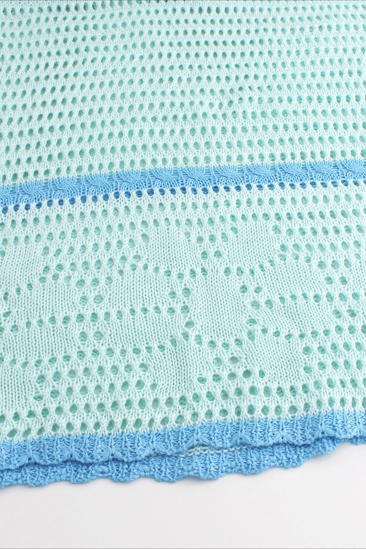 Hollow Knit Contrast Tank Sweater Dress