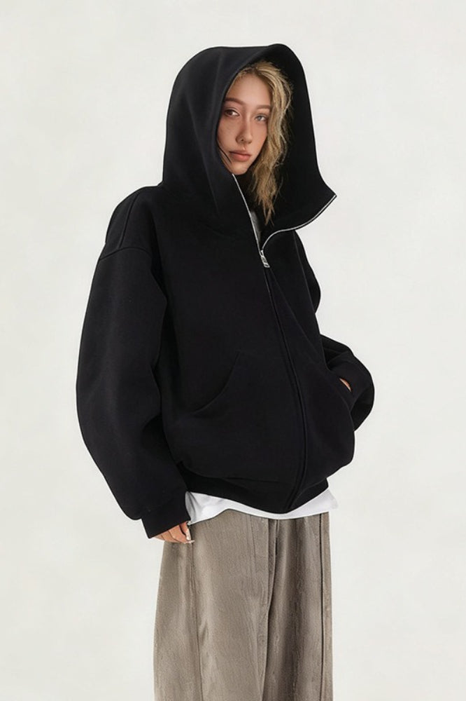 Heavyweight Structured Print Zip Hoodie