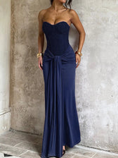Strapless Corset Ruched Mermaid Maxi Gown 4