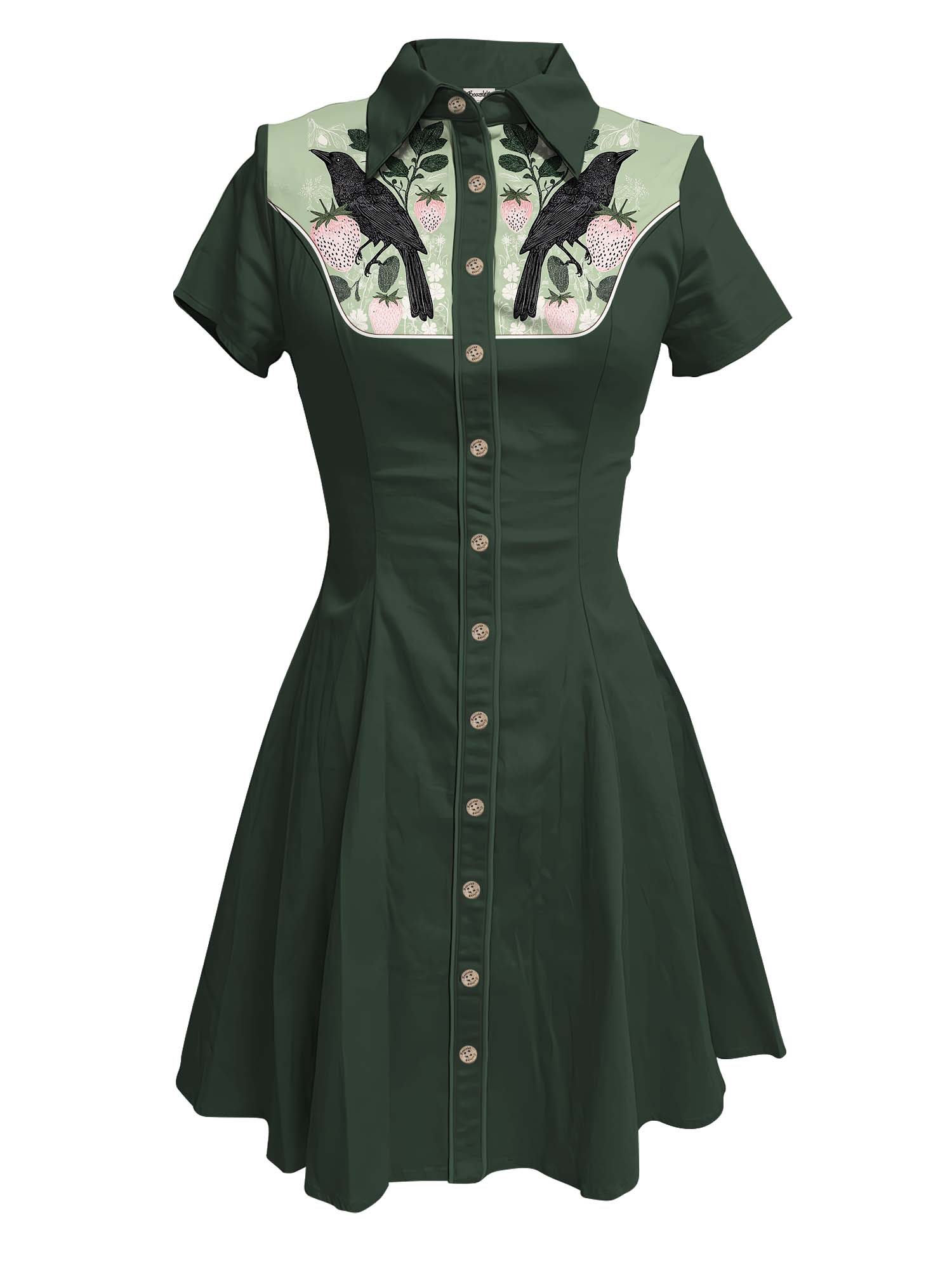 Crow And Strawberry - 100% Cotton Dress