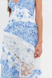 Floral Lace Deep V-Neck Spaghetti Strap Maxi Dress 6