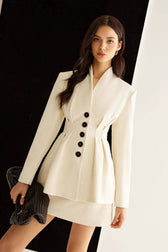 Tailored Ruched Waist Blazer