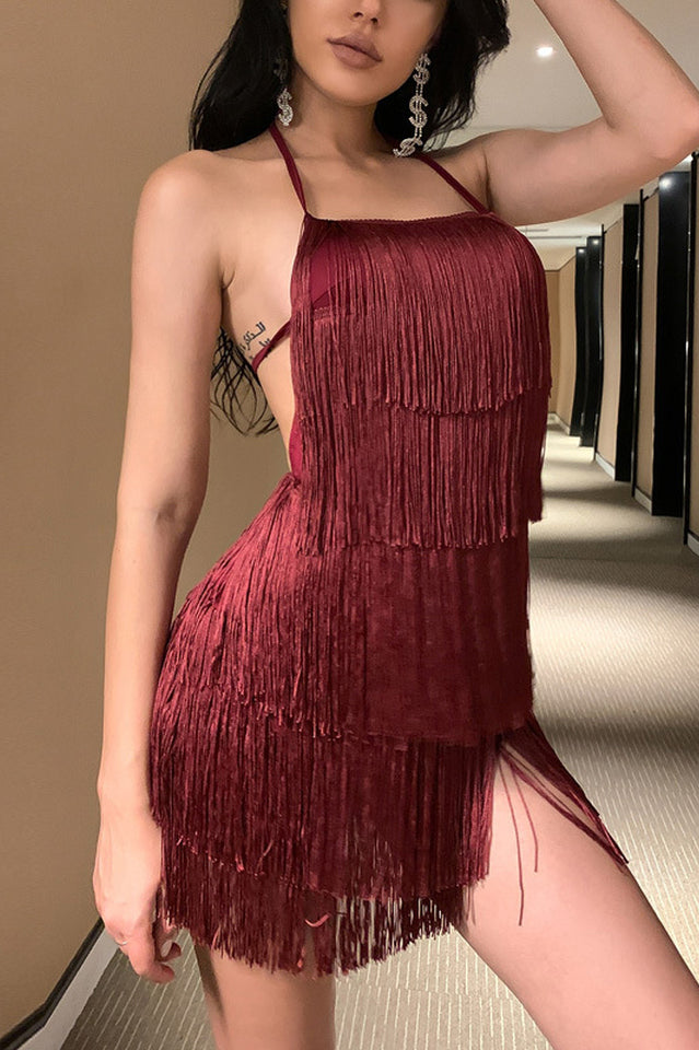 Halter Fringe Romper