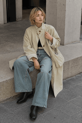 Relaxed Midi Blend Panel Design Overcoat