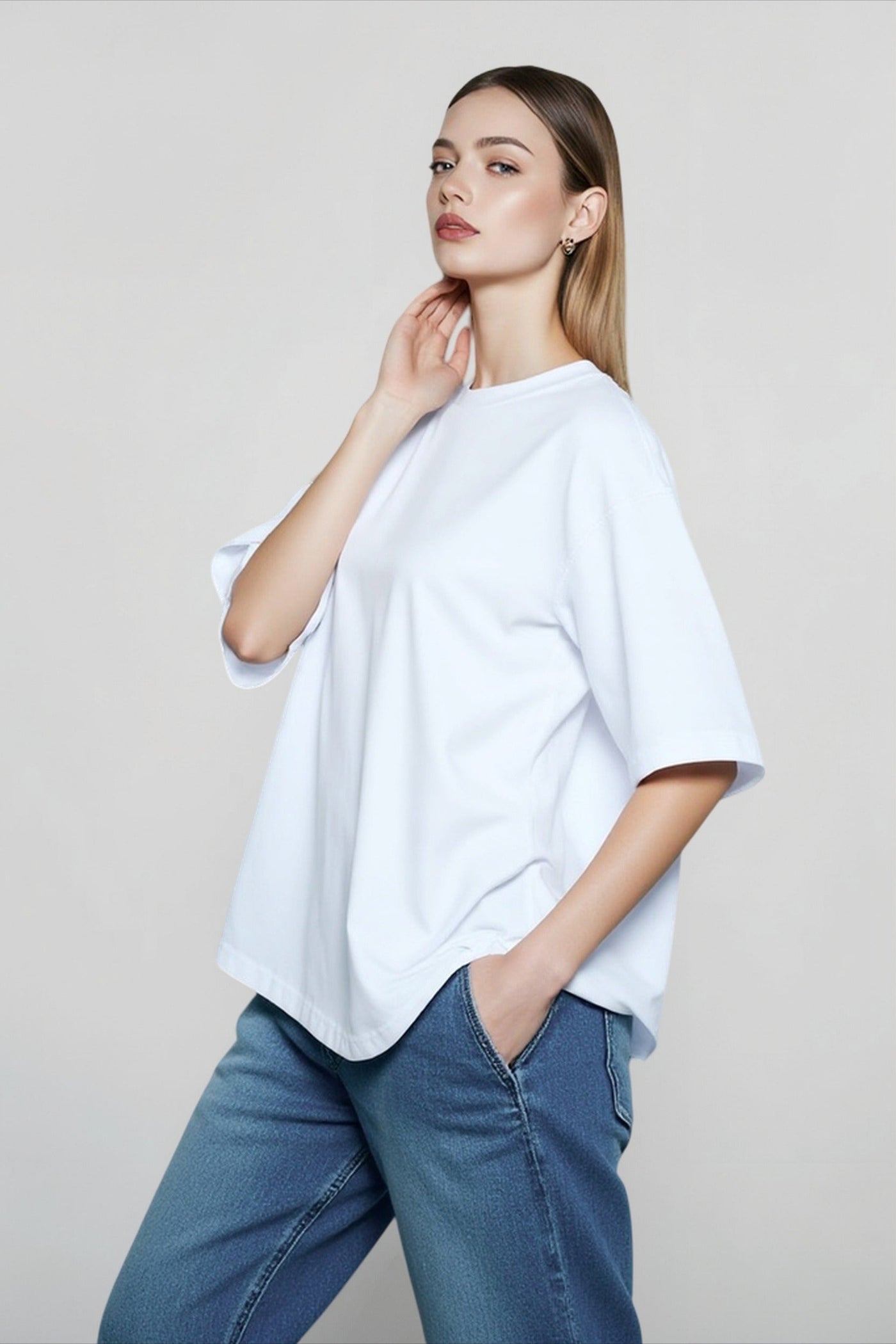 Oversized Solid Relaxed T-Shirts