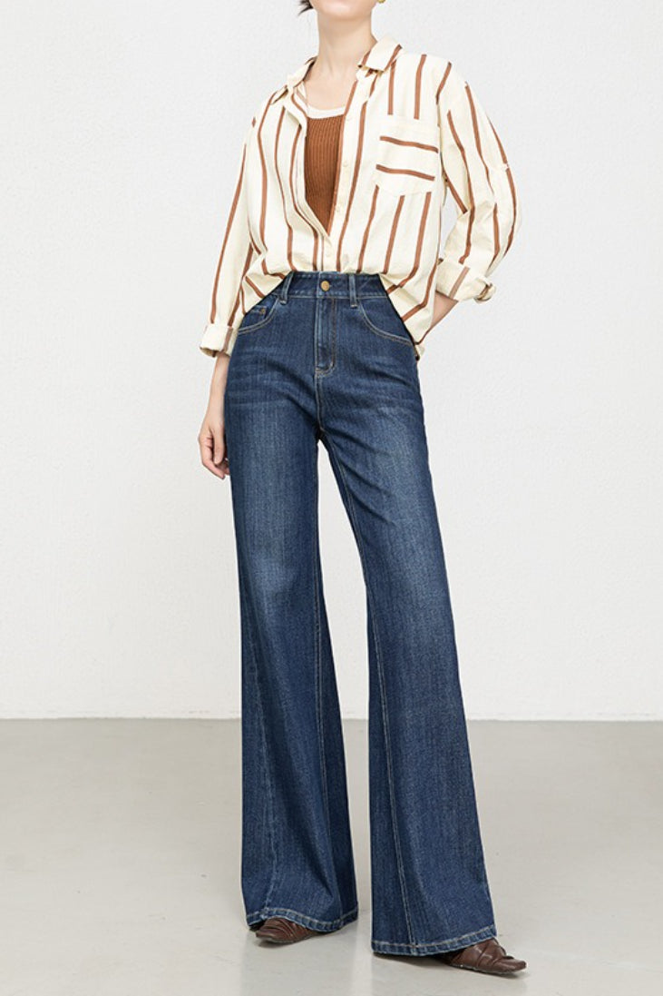 High-Waist Flared Denim Jeans