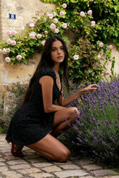Retro Lace Bow Mini Dress - View 5