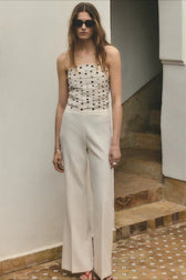 Dotted Chiffon Fitted Cami Top