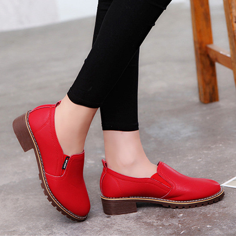 Round Toe Lace-Up Oxford Flats