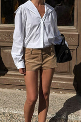 Corduroy Low Rise Chic Tailored Shorts
