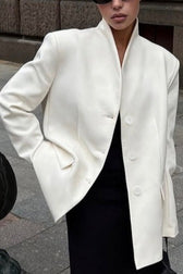 Elegant Stand Collar Slim Blazer