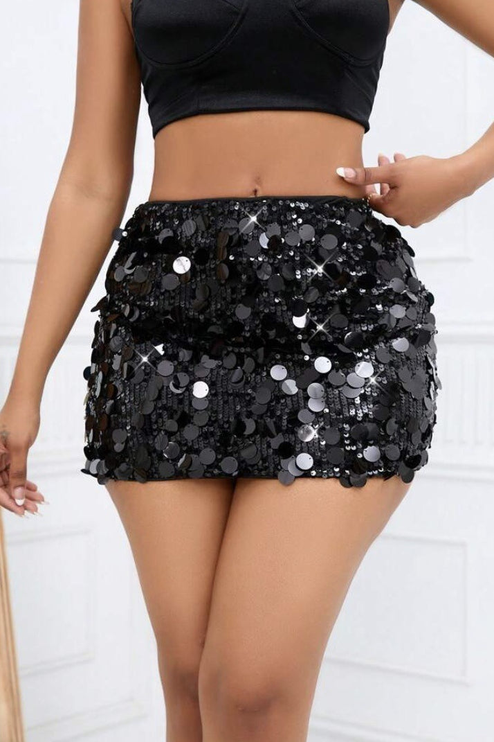 Sequin Pencil Mini Skirt