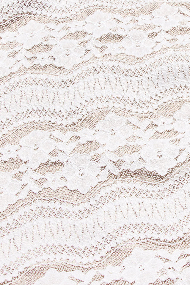 Belle Floral Lace Off Shoulder Maxi Dress in White - View 8