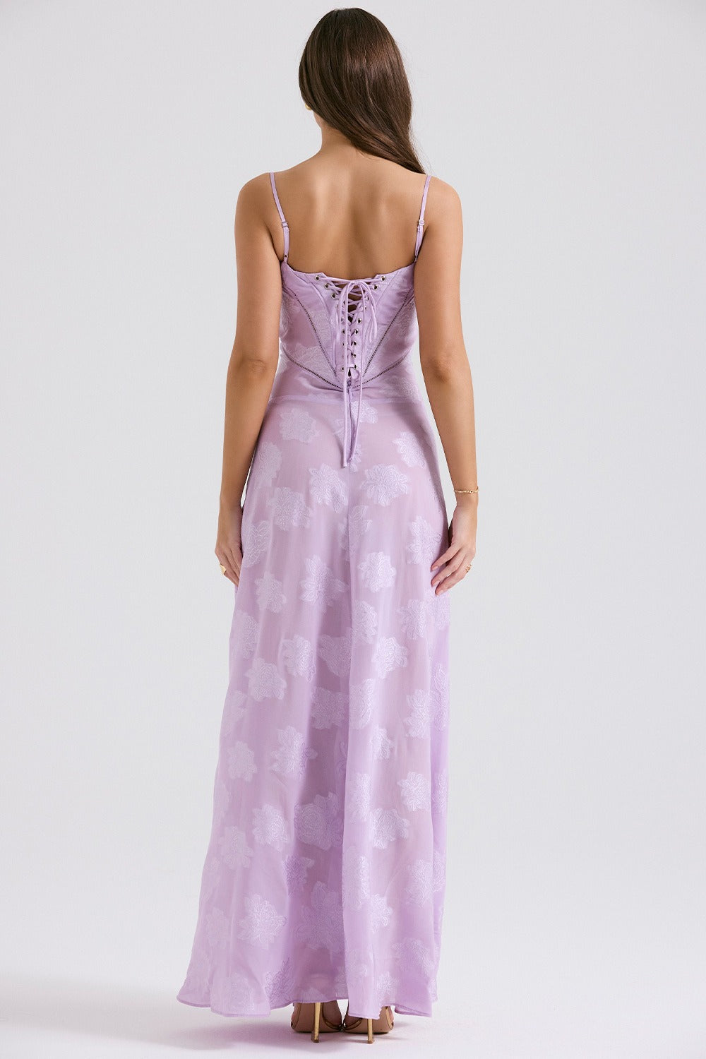 Lace Tie-Strap Romantic Maxi Dress - View 9
