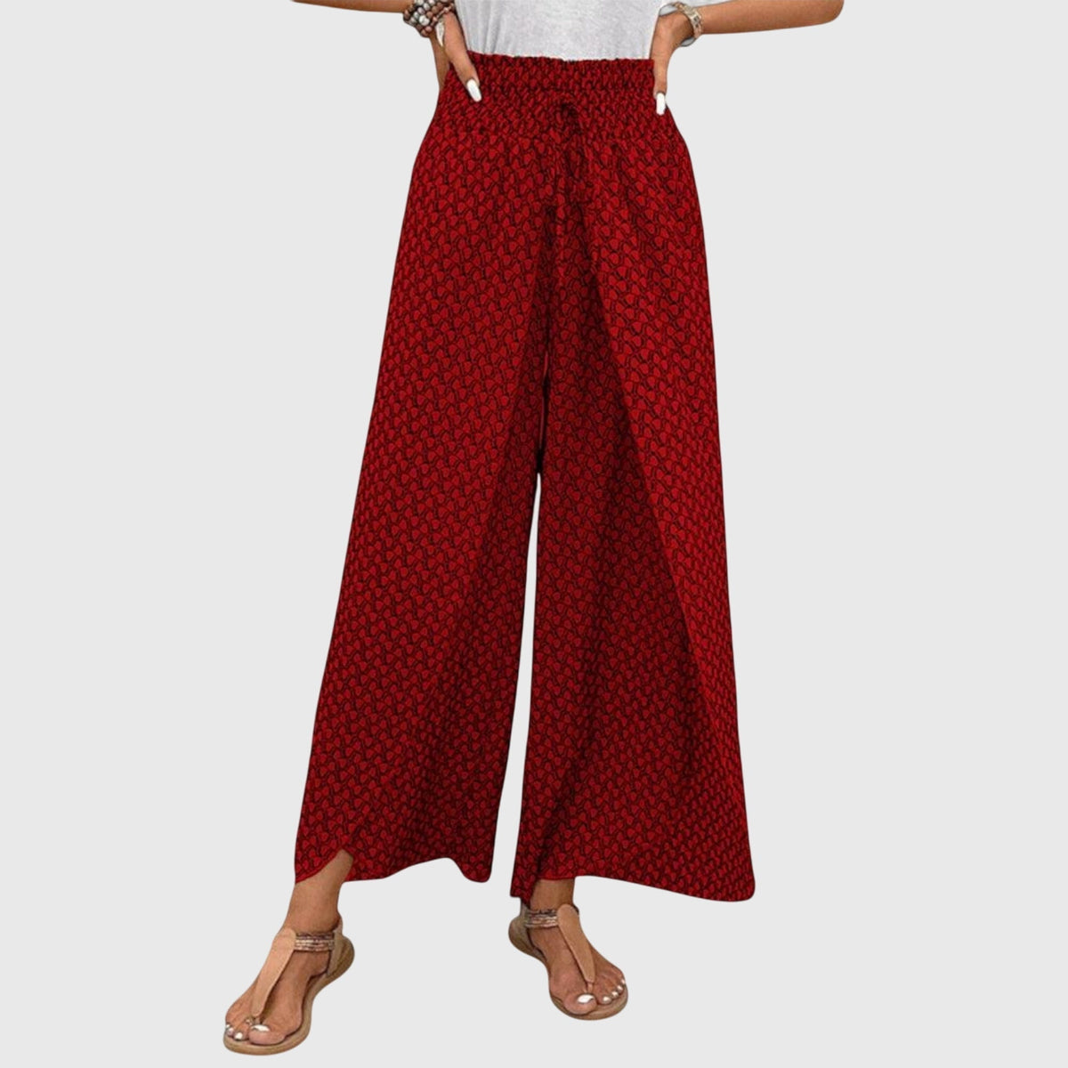 Floral Print High Waist Wide Leg Palazzo Pants