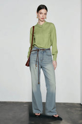 French Linen Unique Collar Blouse