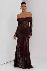 Halter Lace Sleeveless Backless Bodycon Maxi Lace Dress